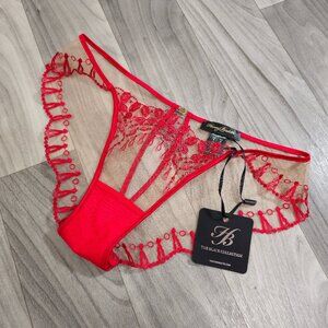 NWT Honey Birdette Ruby Raspberry Red Brief Panty Size Small